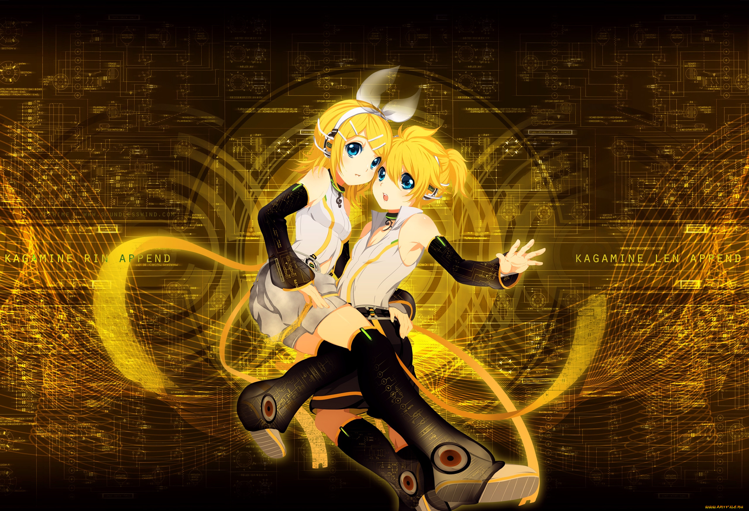 , vocaloid, kagamine, rin, len